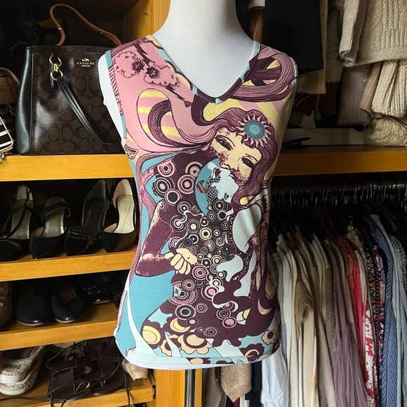 NWOT JUST CAVALLI ROBERT CAVALLI Rare Blouse & Tank Set - Picture 5 of 16
